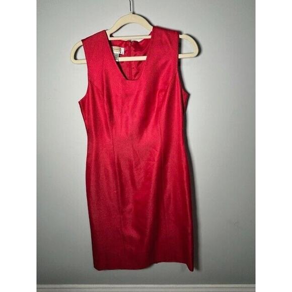 Talbots Two Piece Sheath Dress Suit Blazer Jacket Silk Wool Blend Coral Size 2P - Picture 7 of 13